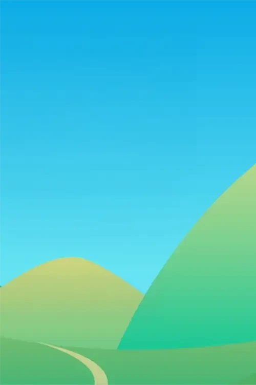 Shop all new arrivals sign with blue skies and green rolling hills to represent a nice environment for kids.