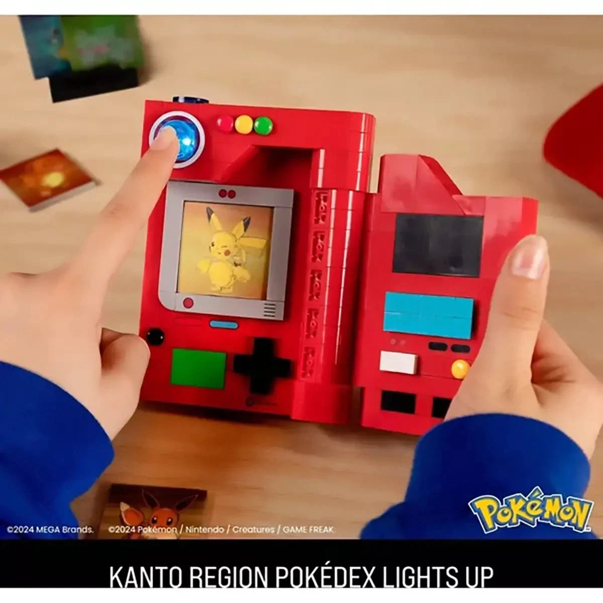 Mega Pokemon Kanto Region Pokedex Building Kit lights up