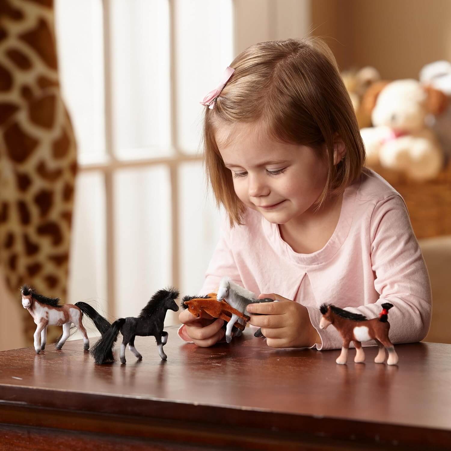 Melissa and Doug Pasture Pals Collectable Horses Set child playing