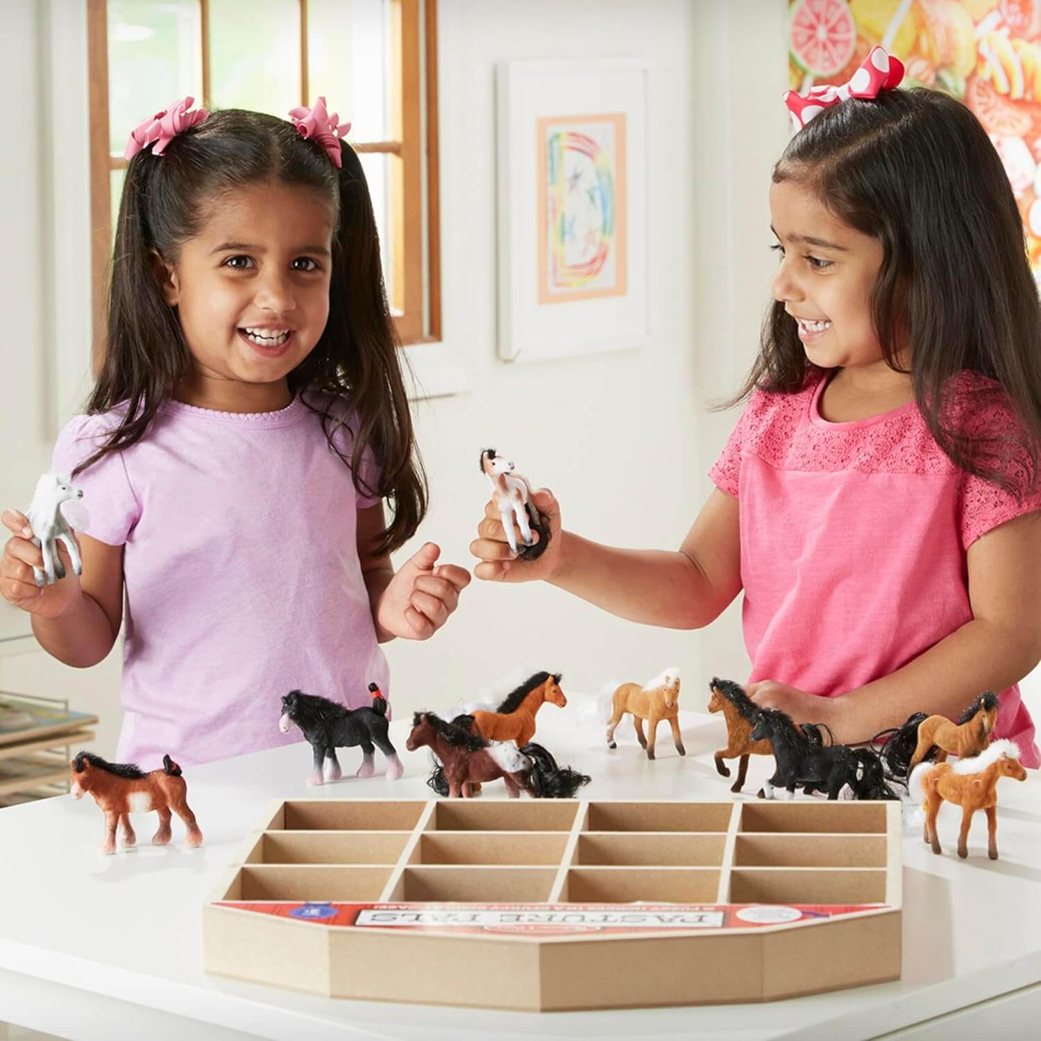 Melissa and Doug Pasture Pals Collectable Horses Set kids playing 