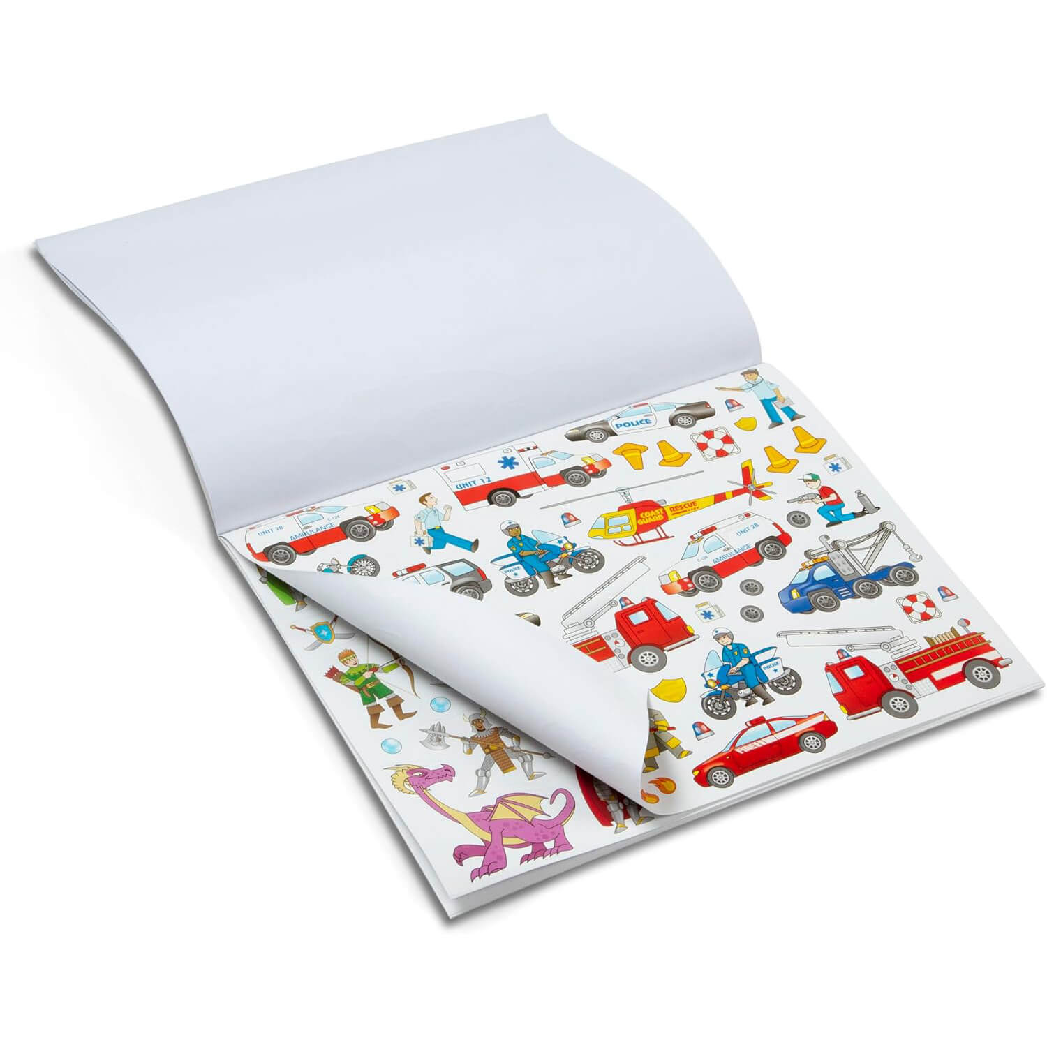 Melissa and Doug Sticker Collection Dinosaurs Vehicles Space and More Sticker Book sticker page