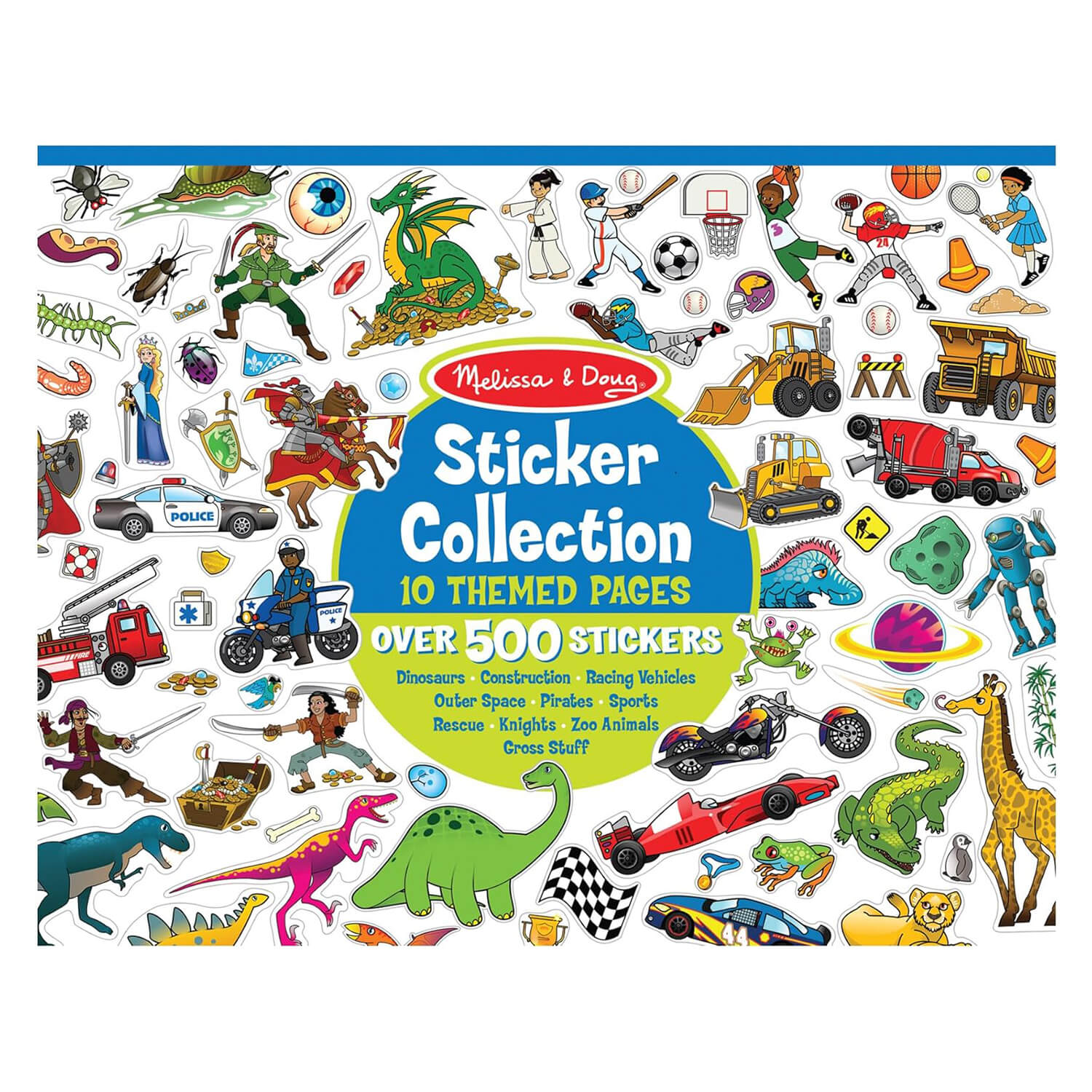 Melissa and Doug Sticker Collection Dinosaurs Vehicles Space and More Sticker Book cover