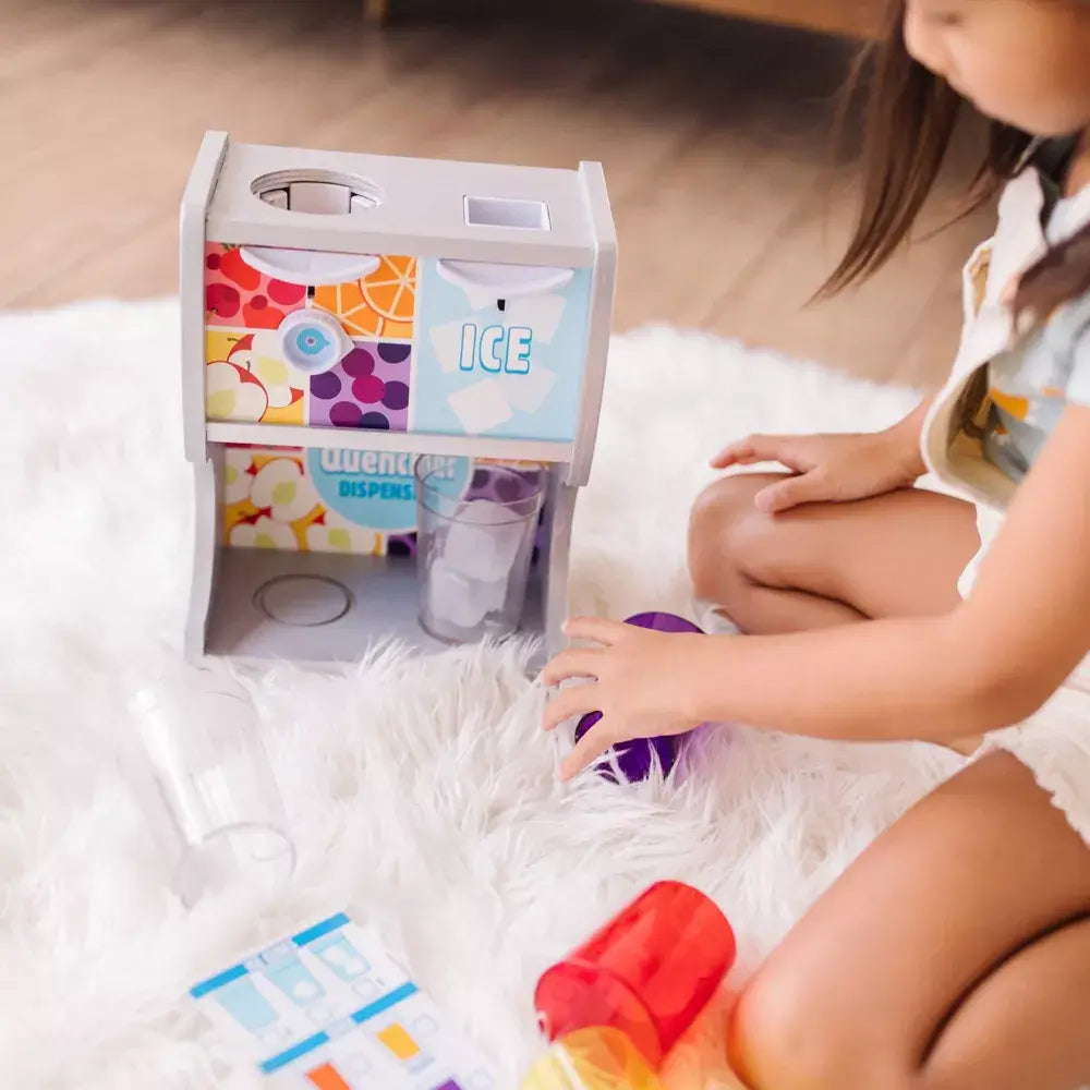 Image of a girl playing Melissa and Doug Thirst Quencher Drink Dispenser