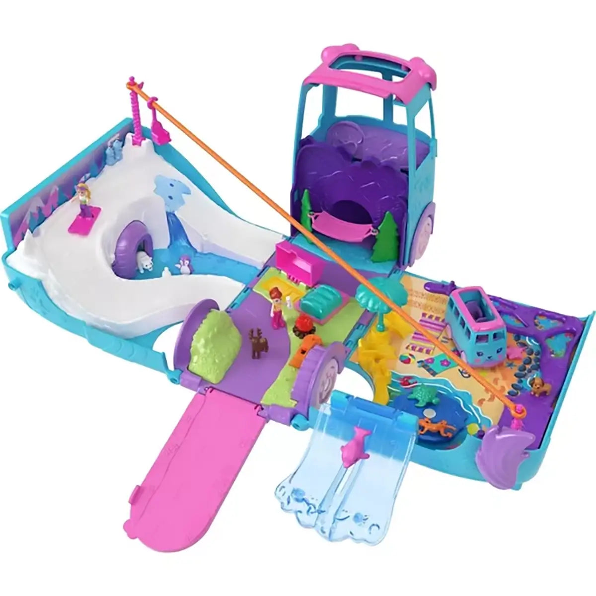 Polly Pocket Pet Mobile Adventure Playset open