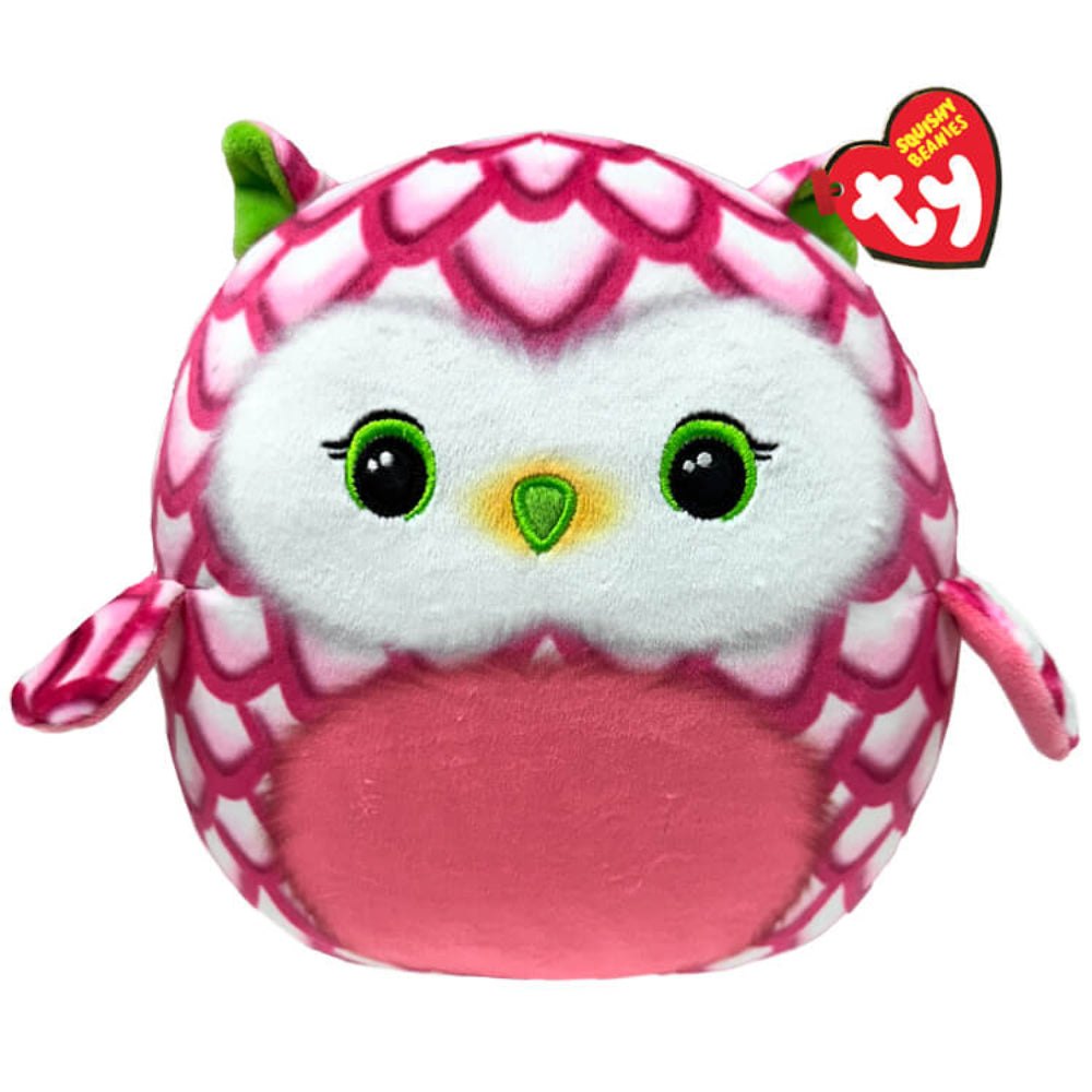 Ty Beanie Squishies Tootie the Pink Owl 10-Inch Plush
