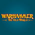 Warhammer: The Old World logo with bold golden text, red accents, and sword-like details on a dark teal background.