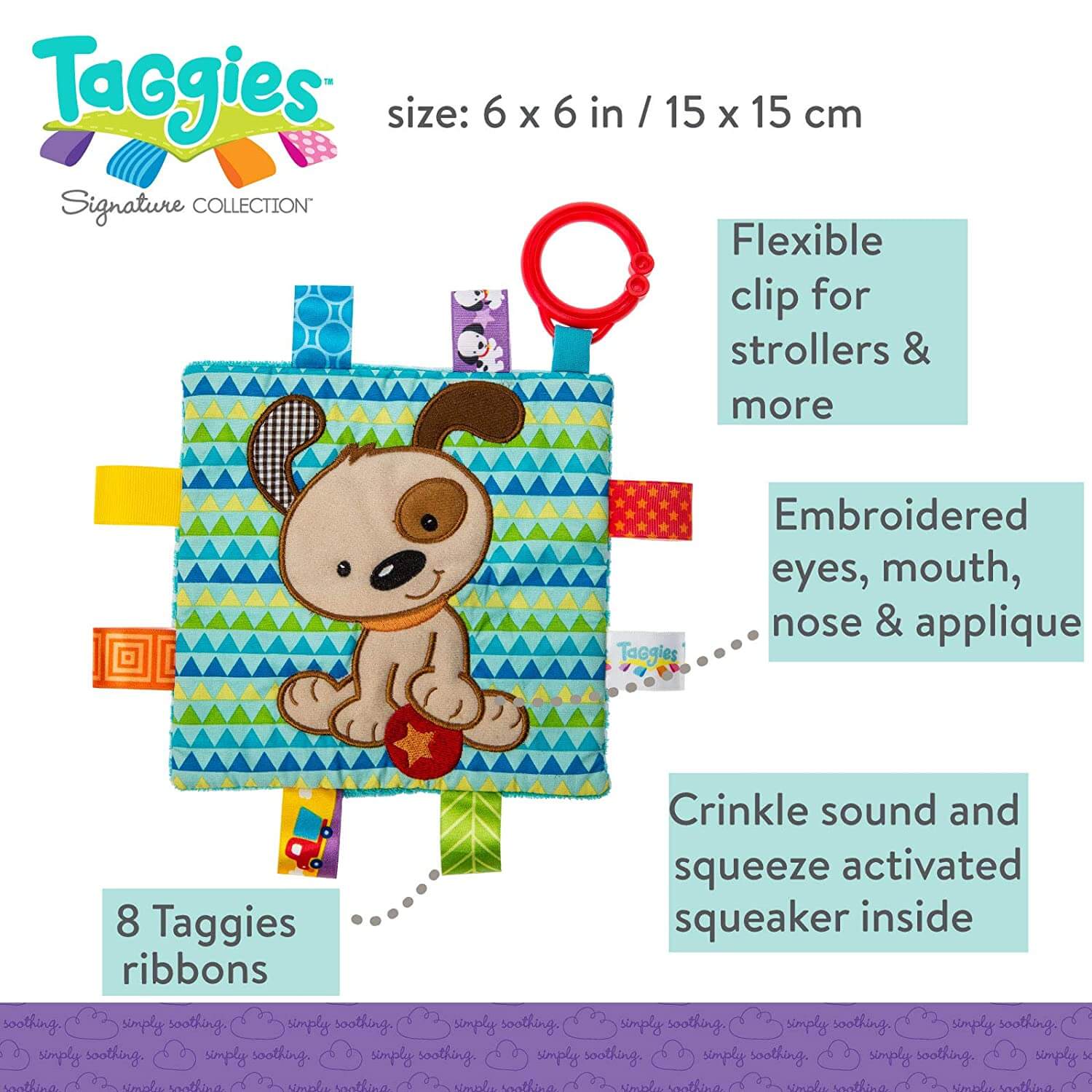 Mary Meyer Taggies Crinkle Me Brother Puppy