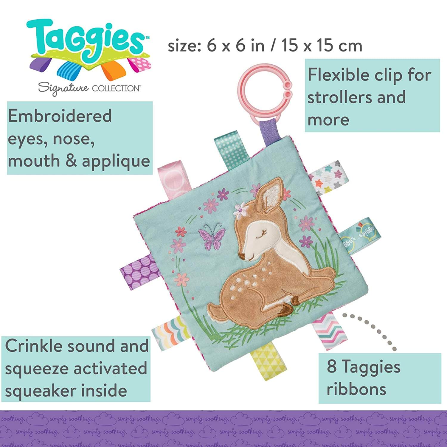Mary Meyer Taggies Crinkle Me Flora Fawn