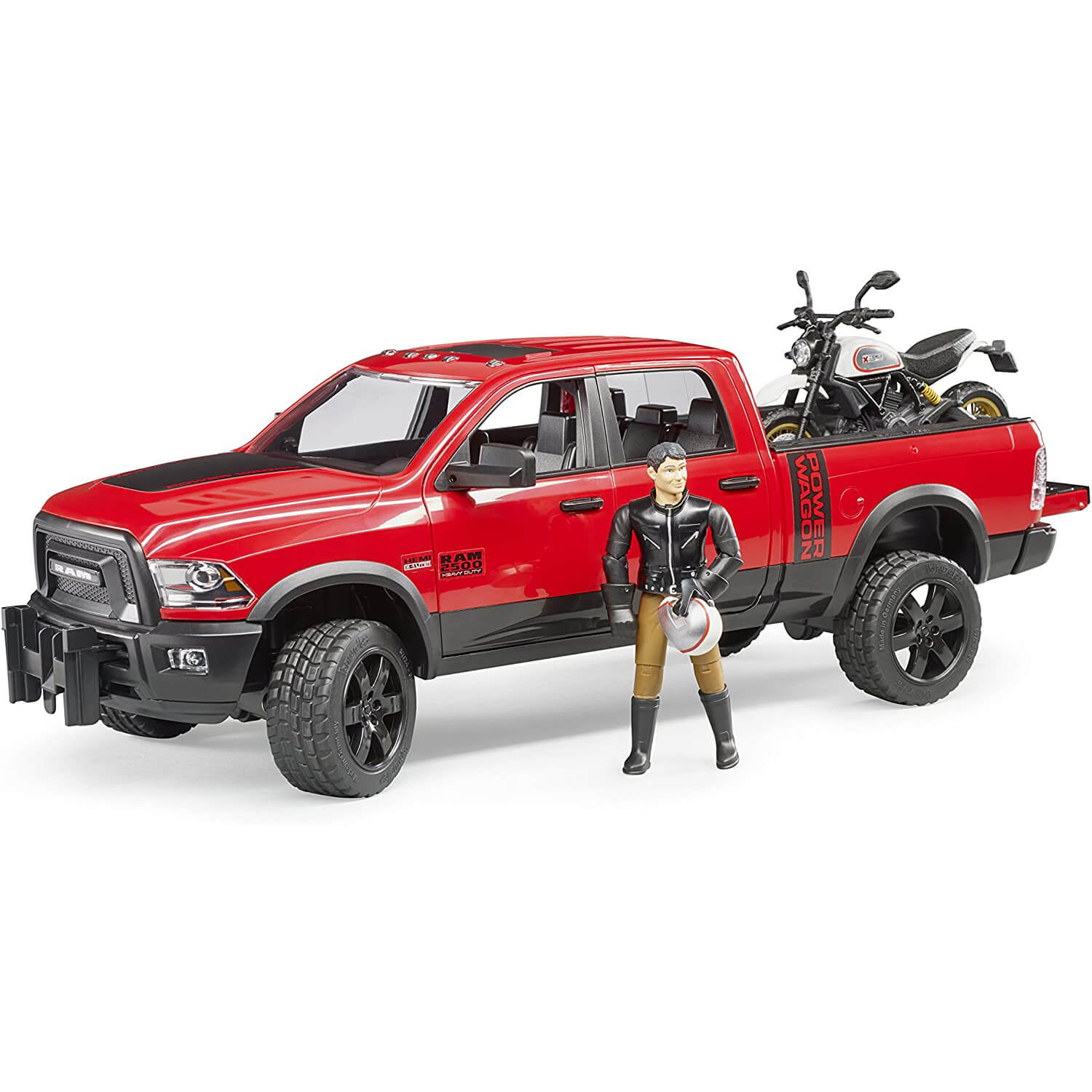 Bruder RAM 2500 Power Wagon w Scrampler Ducati Desert Sled