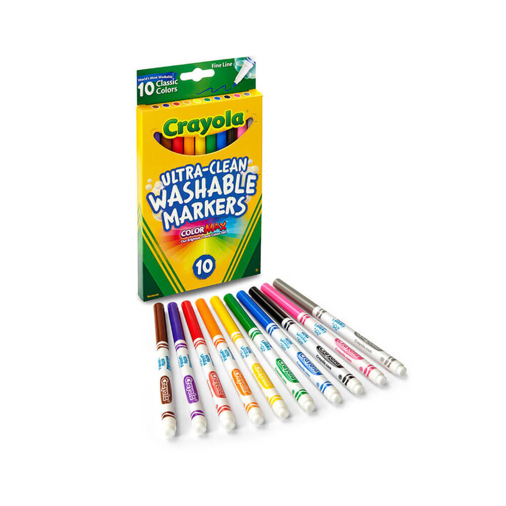 Crayola 10ct Ultra-Clean Washable Markers Fine Line Classic Colors