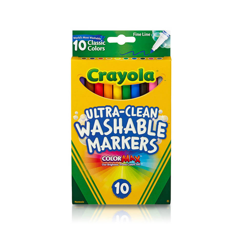 Crayola 10ct Ultra-Clean Washable Markers Fine Line Classic Colors