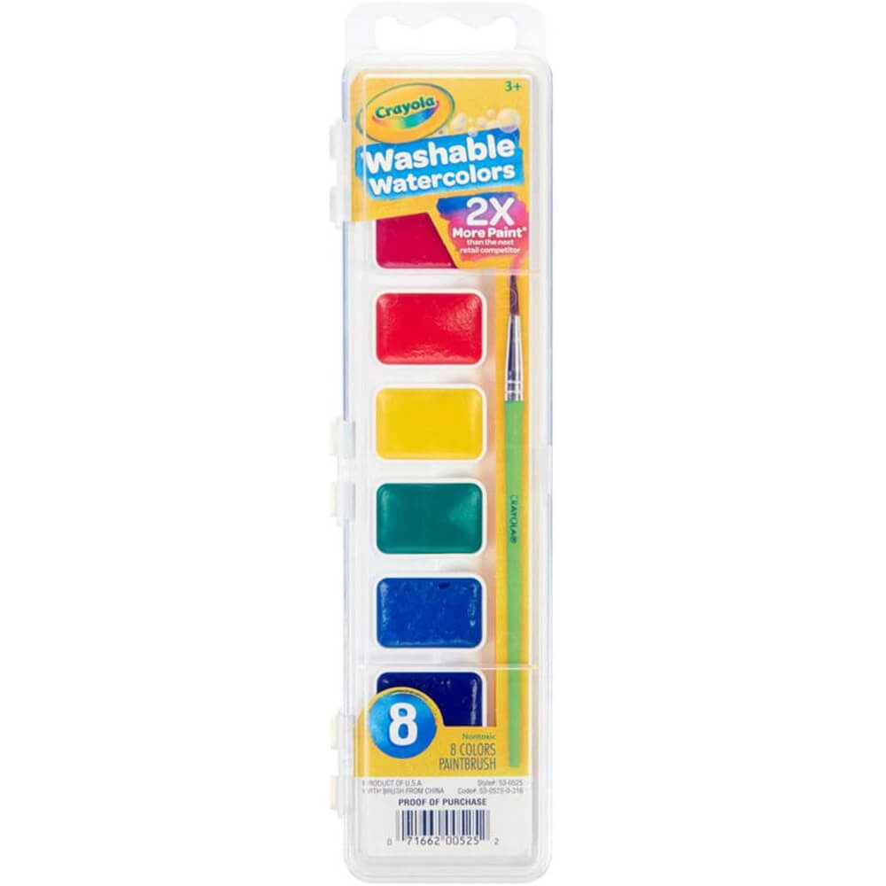 Crayola 8ct Kids Watercolor Paints with Brush