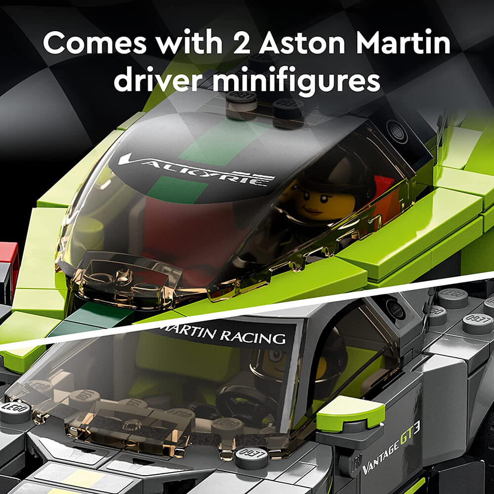 LEGO Speed Champions Aston Martin Valkyrie AMR Pro and Aston Martin Vantage GT3 592 Piece Building Set (76910)